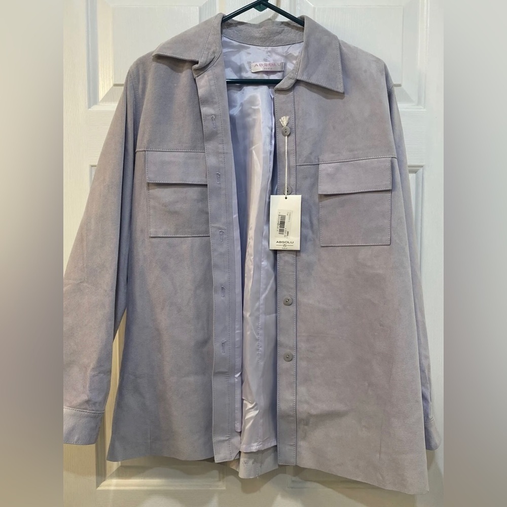 Absolu Paris Confort Genuine Leather Blazer Fully Lined Designer Women's Size 3